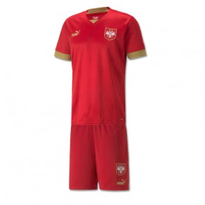Serbien kläder Barn VM 2022 Hemmatröja Kortärmad (+ korta byxor)